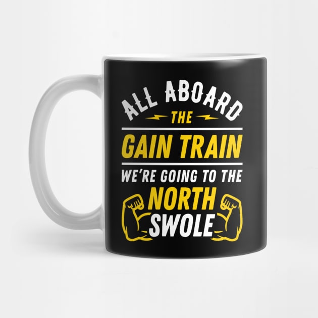 All Aboard The Gain Train We're Going To The North Swole Biceps Flex (Funny Christmas Gym Pun) by brogressproject